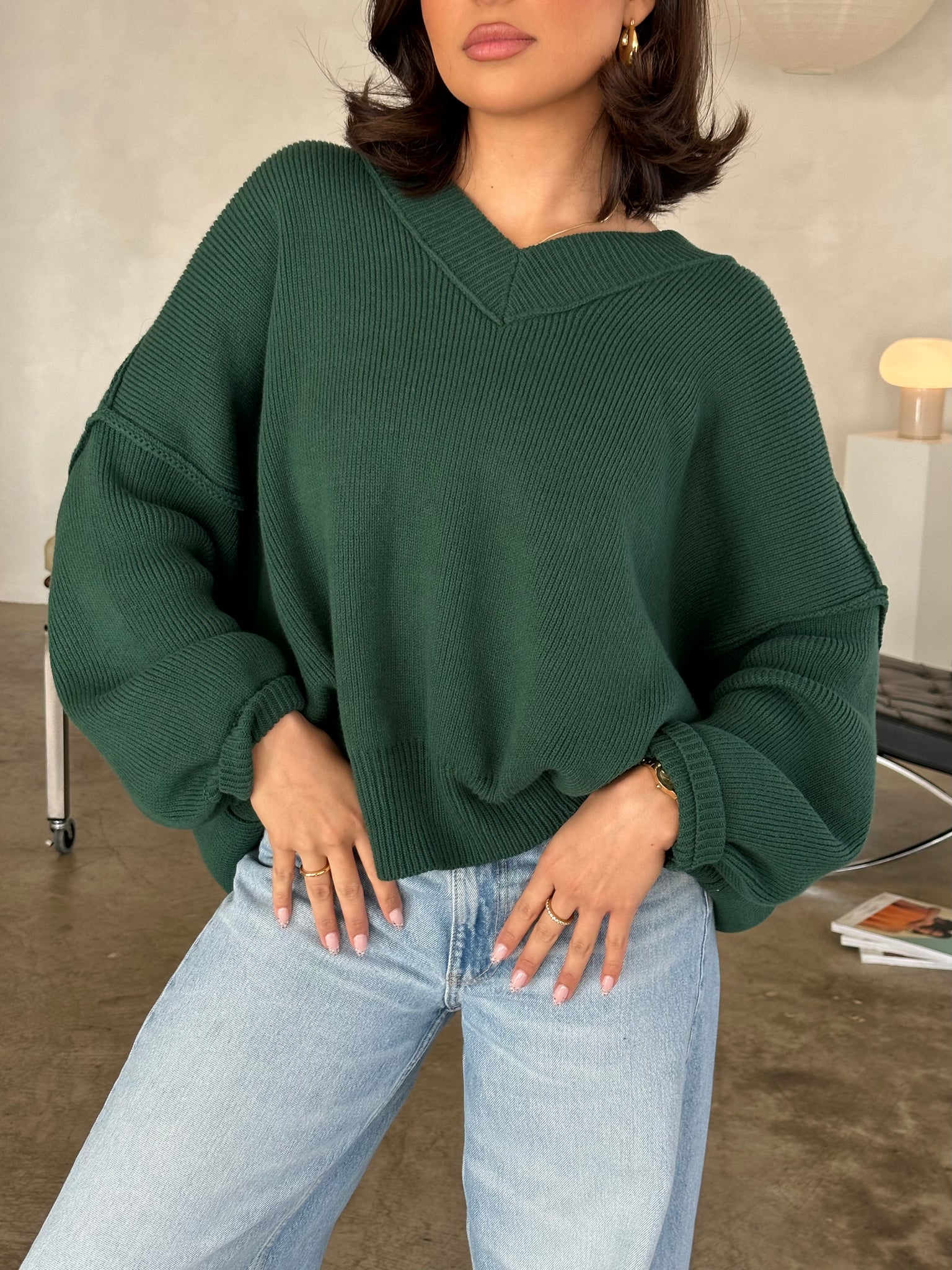 vivianne sweater (DEEP GREEN)