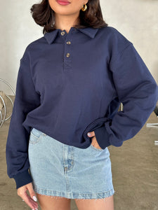 emma sweatshirt (NAVY)