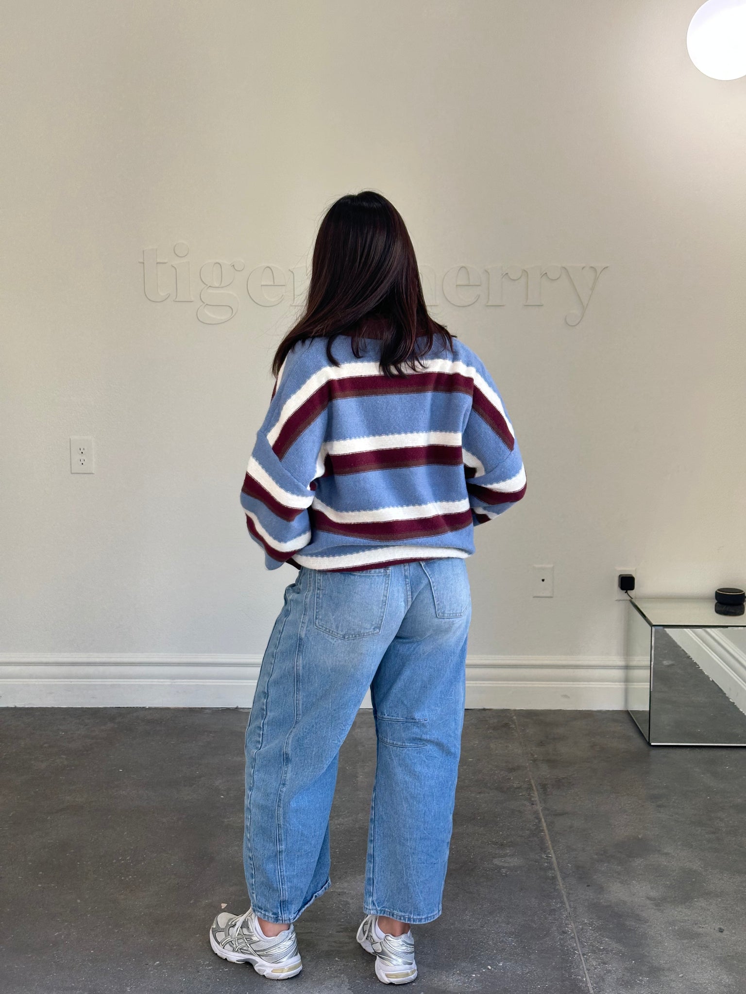 emma sweater jacket (BLUE/MULTI STRIPED)