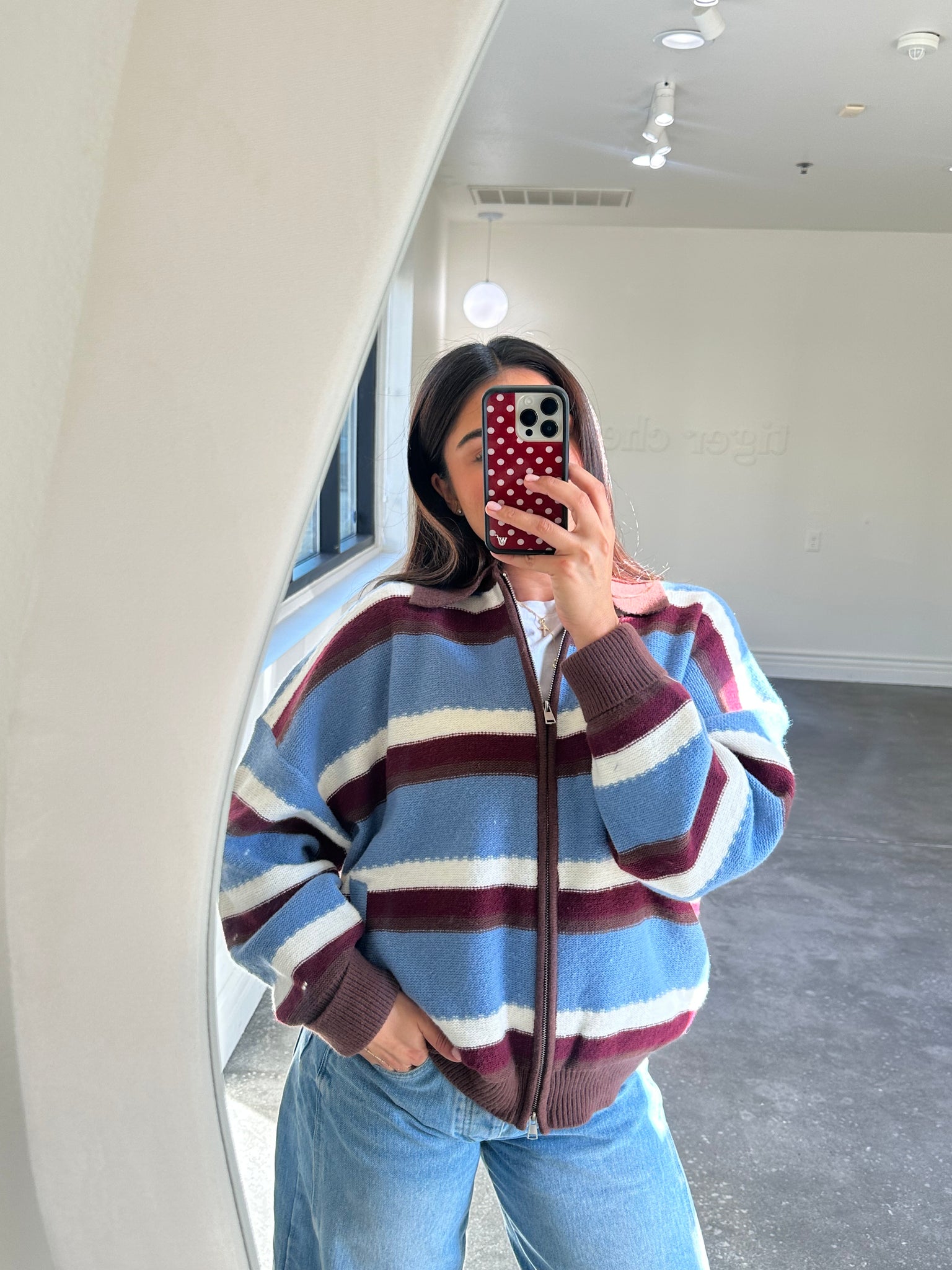emma sweater jacket (BLUE/MULTI STRIPED)