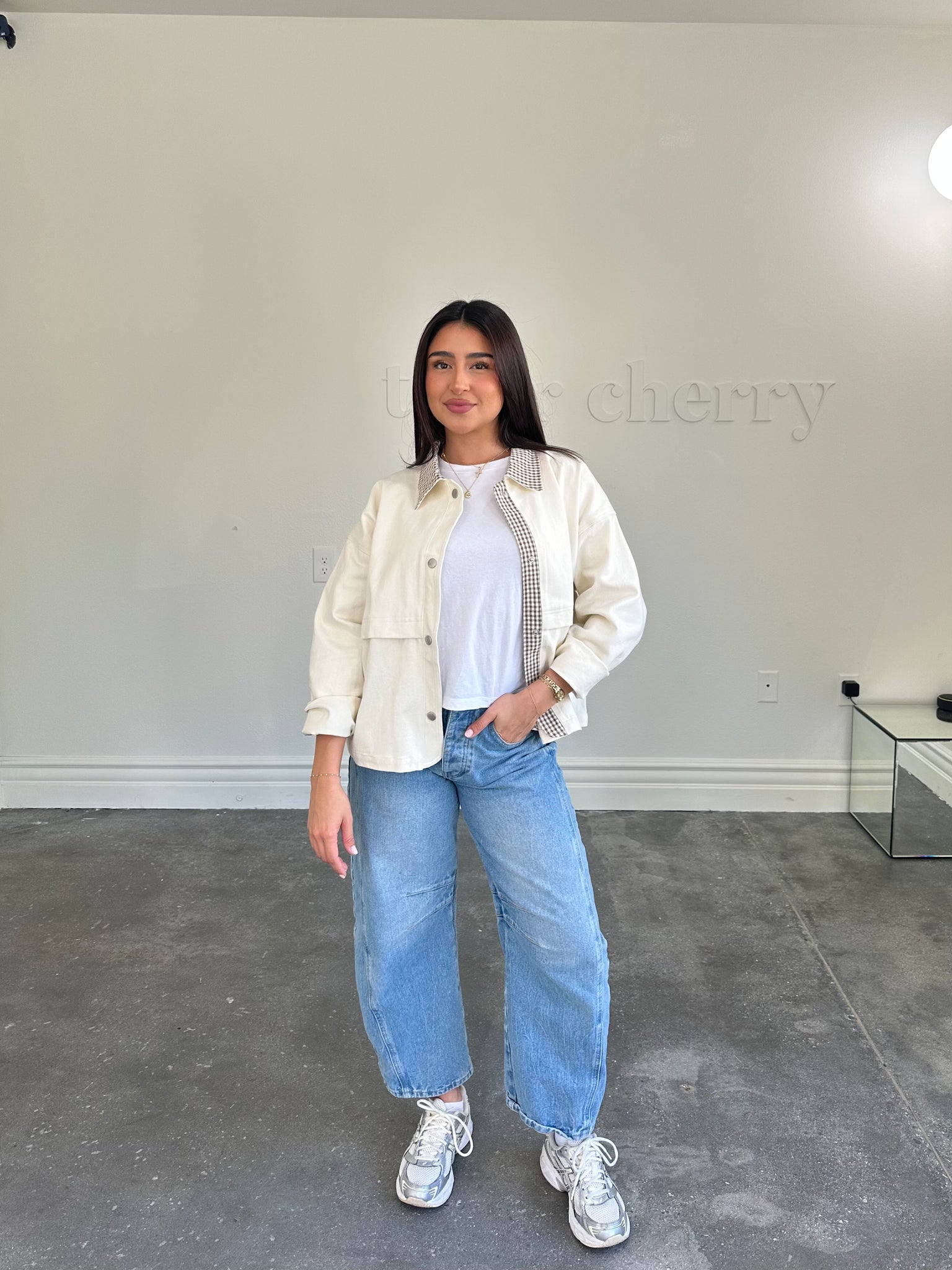 emma jacket (CREAM/BROWN)