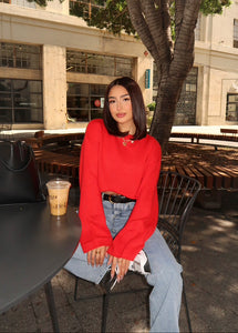 emory knit sweater (CHERRY)