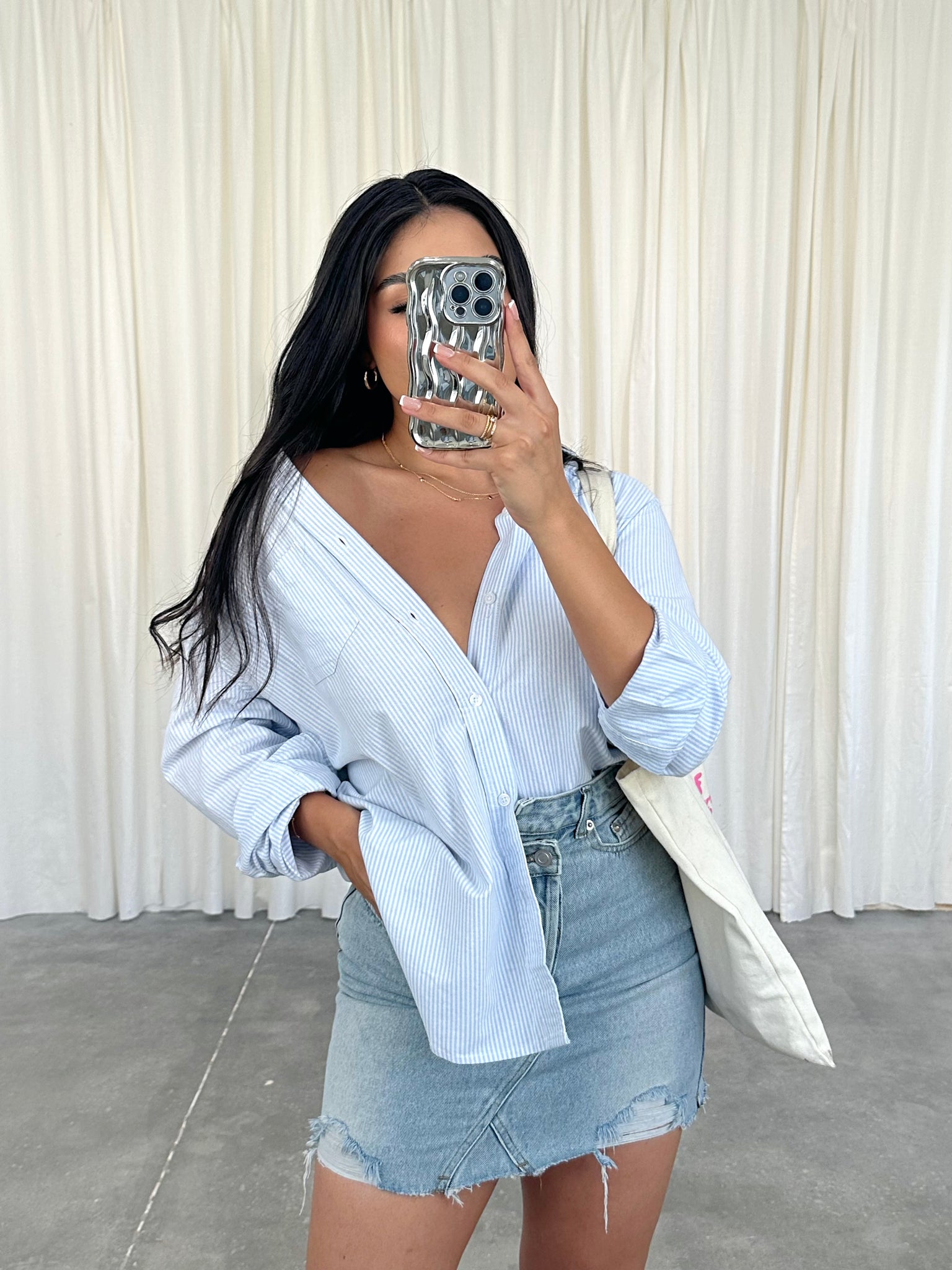 valerie oversized button up (BABY BLUE)