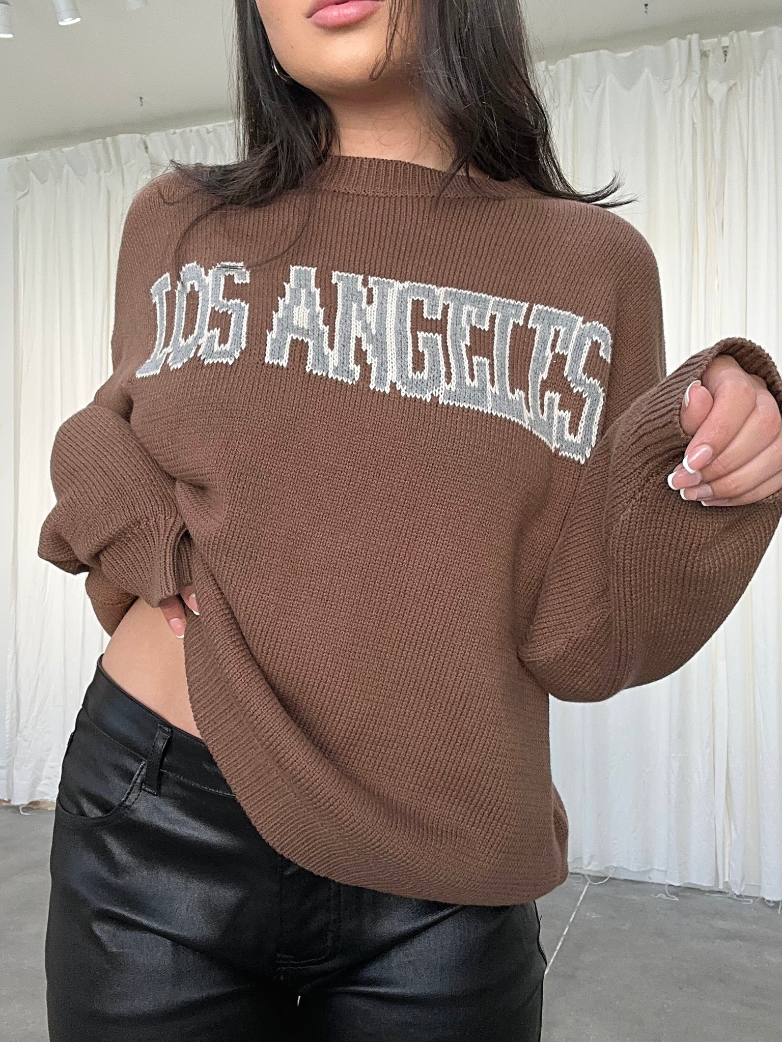 L.A. knit sweater (BROWN)