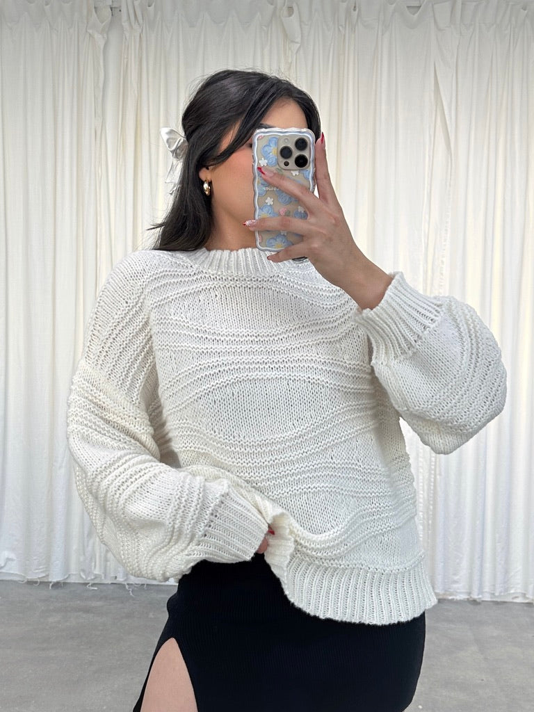 amara knit sweater (WHITE)