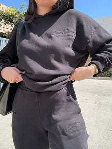 tc fleece hoodie (BLACK)