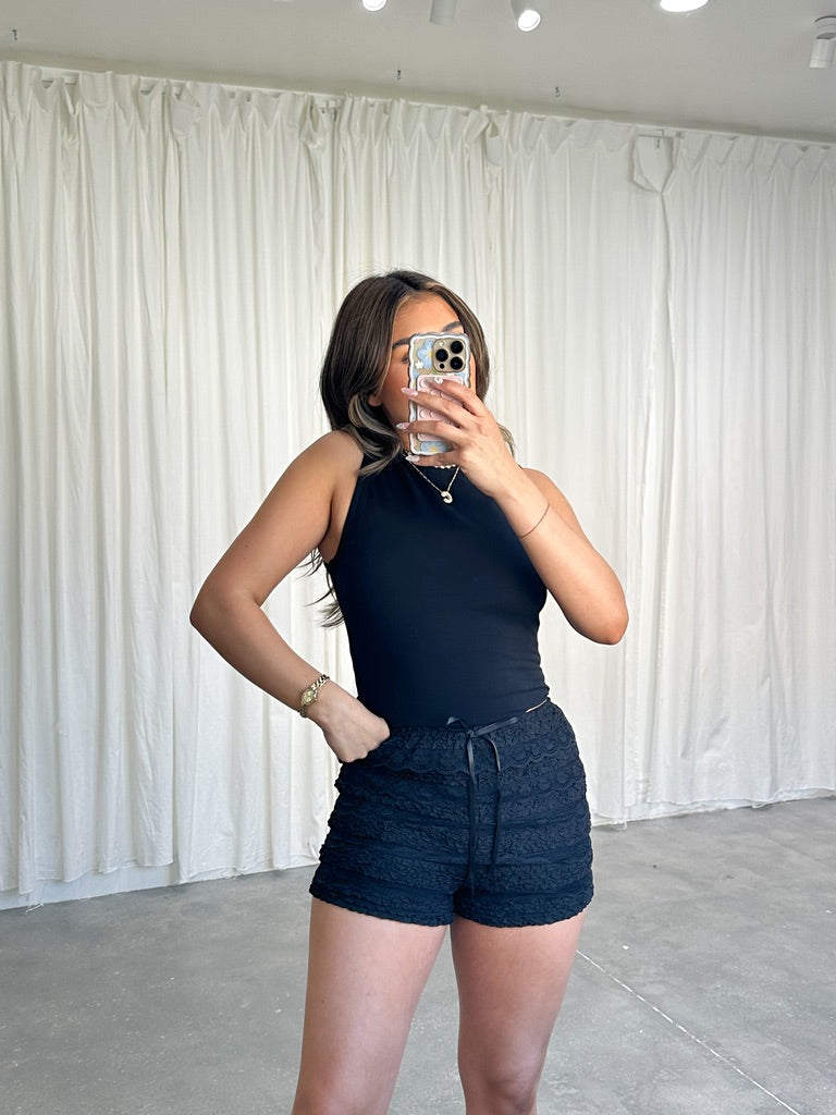 lace bloomer shorts (BLACK)