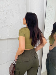 michelle top (OLIVE)