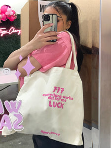 777 tote (IVORY/PINK)