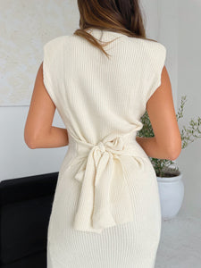 safia knit dress (CREAM)
