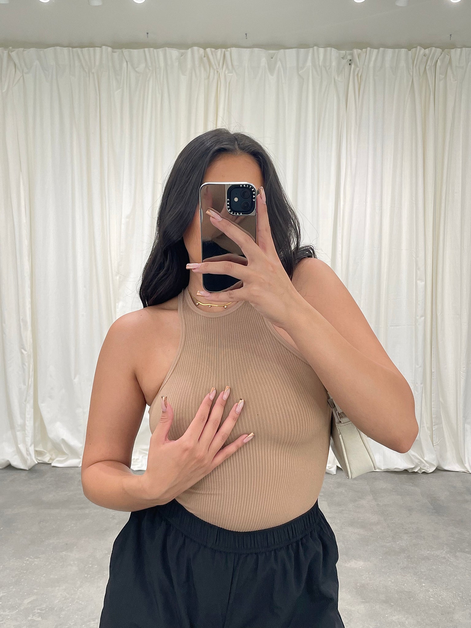 Mocha bodysuit top